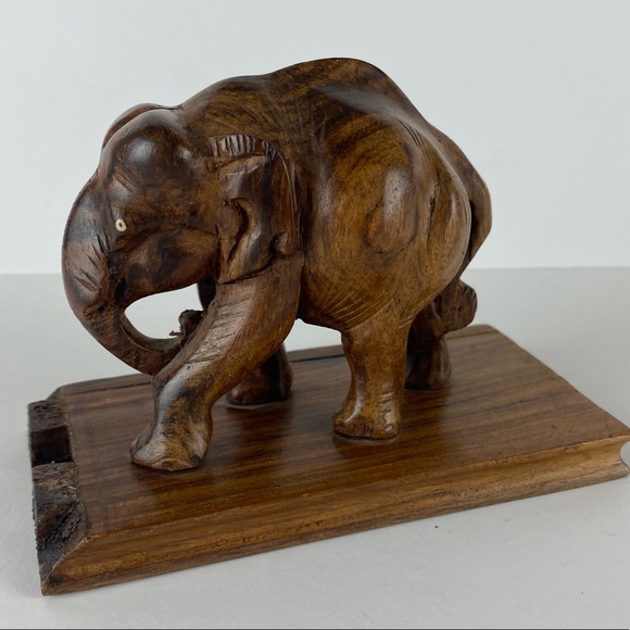 Wood Elephant Figurine - Picture 2 of 4